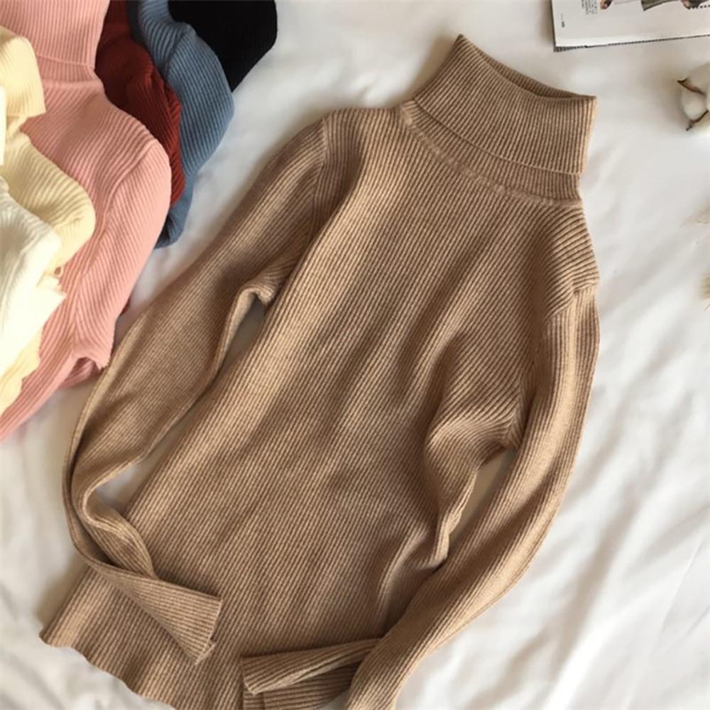Thick and Soft Turtle Neck Long Sleeve Sweater 4