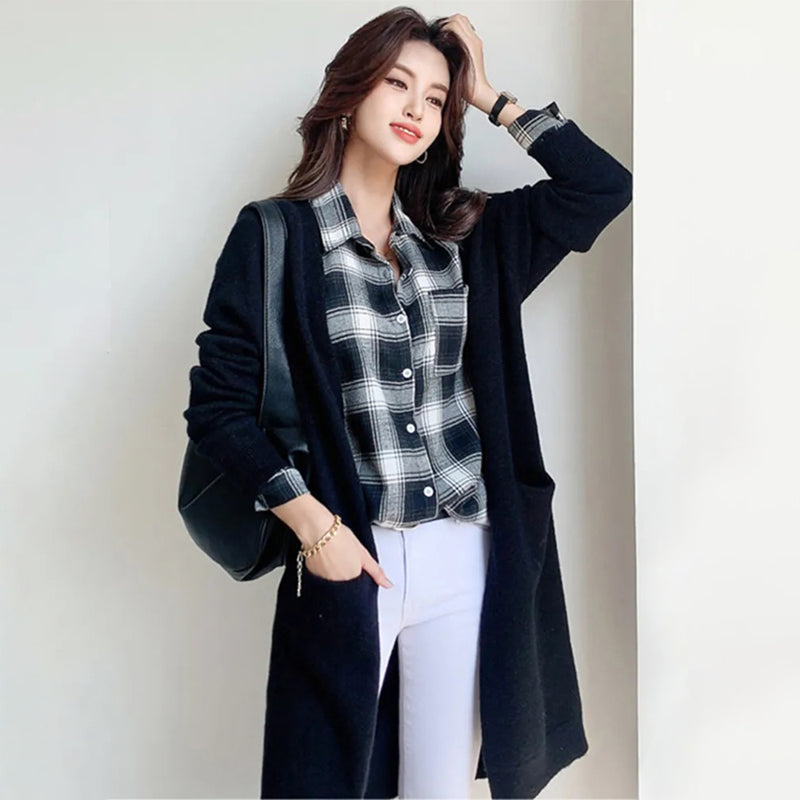 Thick and Warm Knitted Sweater Cardigan with Pockets 1