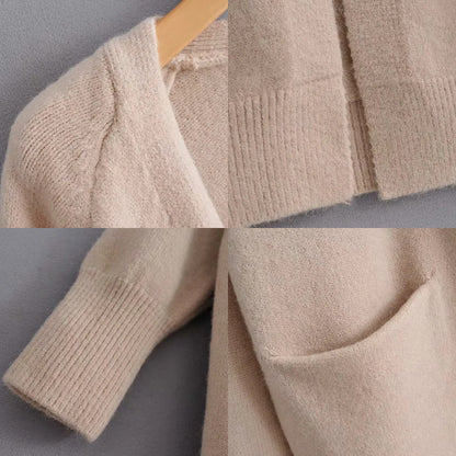 Thick and Warm Knitted Sweater Cardigan with Pockets 7