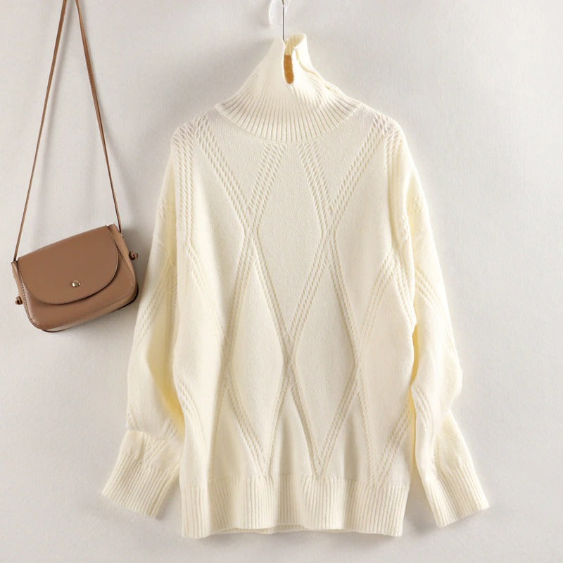 Thick and Warm Winter Oversized Knitted Turtleneck Pullover Sweaters 12