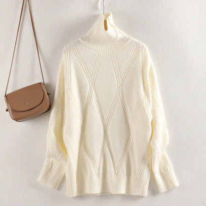 Thick and Warm Winter Oversized Knitted Turtleneck Pullover Sweaters 12