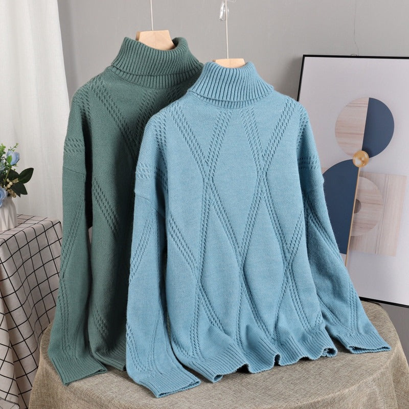 Thick and Warm Winter Oversized Knitted Turtleneck Pullover Sweaters 4