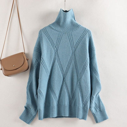 Thick and Warm Winter Oversized Knitted Turtleneck Pullover Sweaters 8