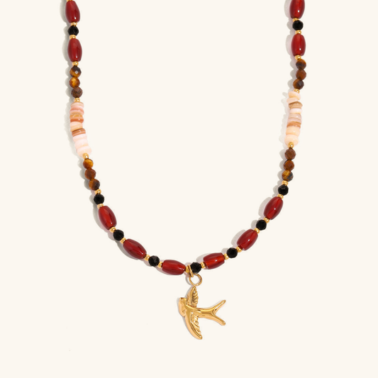 Tiger Eye Beads Necklace for Women – 18k Gold-Plated, Hypoallergenic, Water-Resistant, 16 Inch with Extension 0