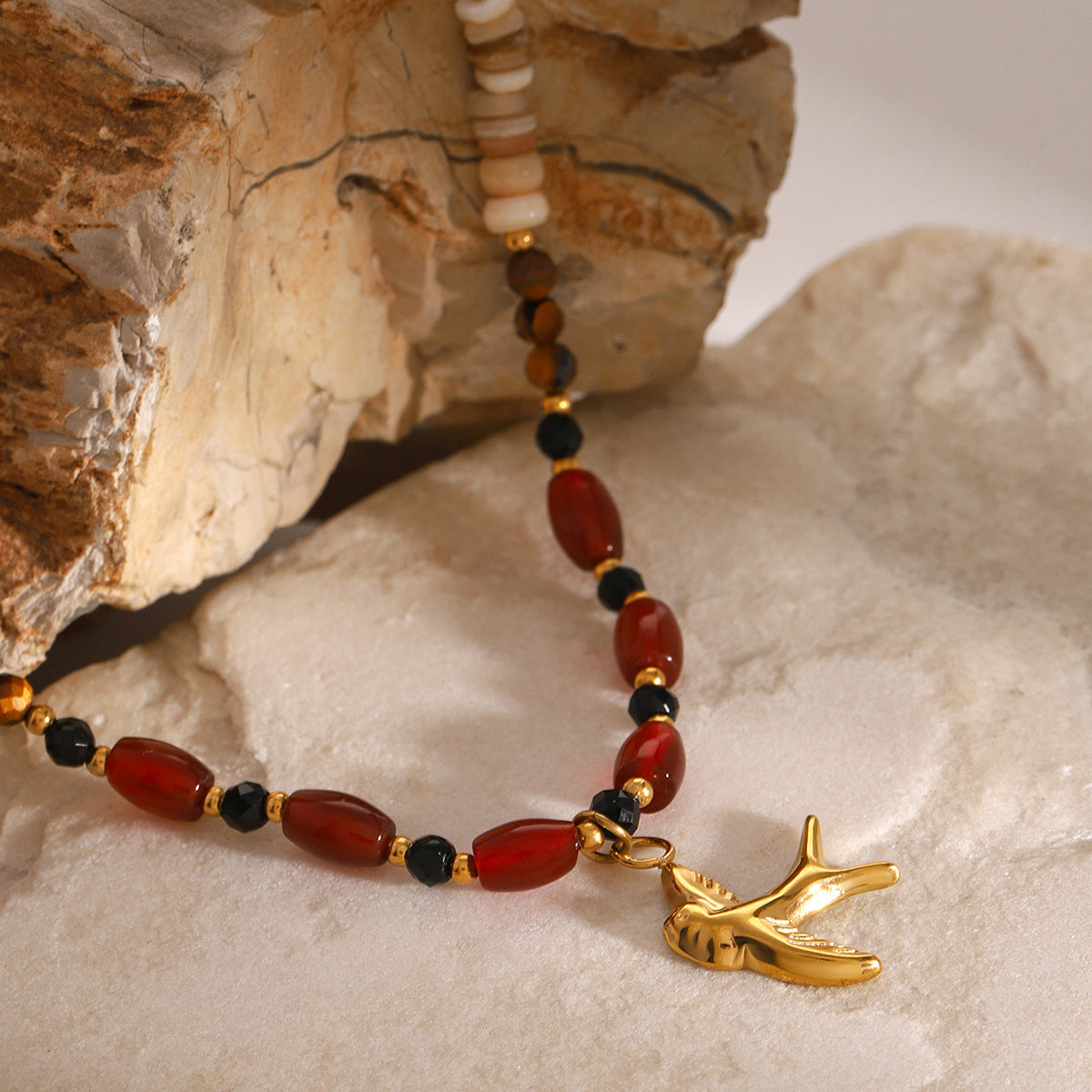Tiger Eye Beads Necklace for Women – 18k Gold-Plated, Hypoallergenic, Water-Resistant, 16 Inch with Extension 4