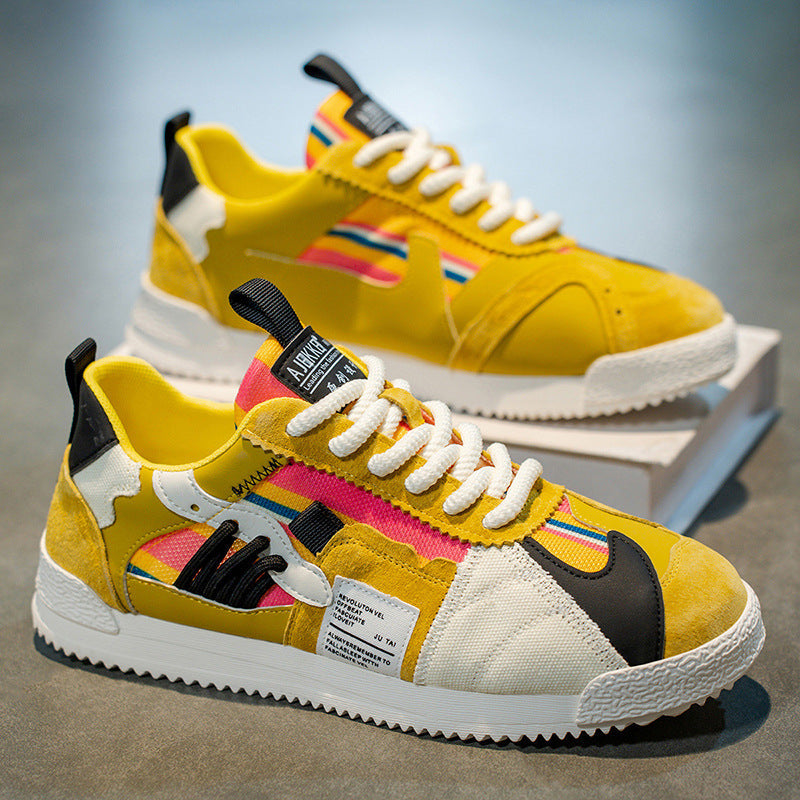 Men's Leather & Suede Court Sneakers – detail view | Hensley London