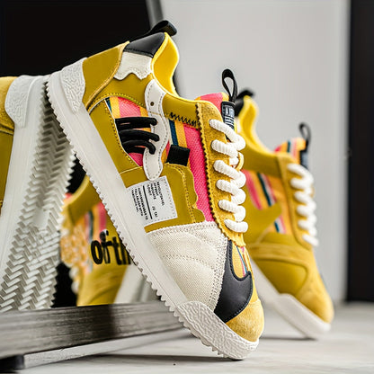 Men's Leather & Suede Court Sneakers – top view | Hensley London