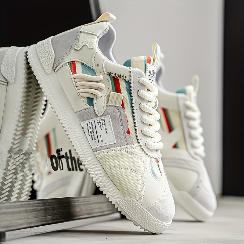 Men's Leather & Suede Court Sneakers – close-up view | Hensley London