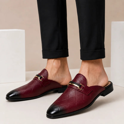 Men's Quilted-Effect Hardware Mules – product view | Hensley London