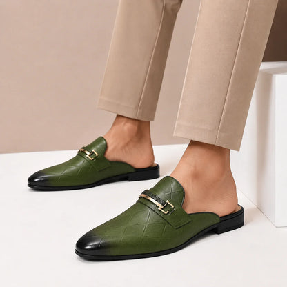 Men's Quilted-Effect Hardware Mules – product view | Hensley London