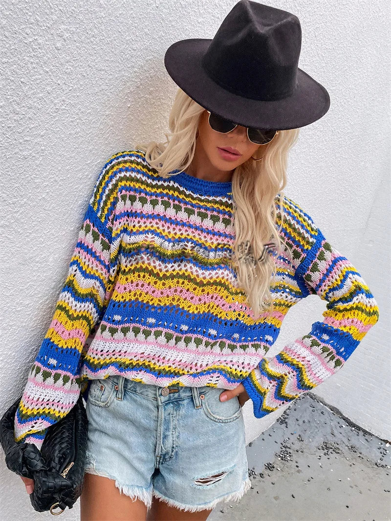 Chic Loose Stitch Sweater for Women - Perfect for Fall/Winter 8