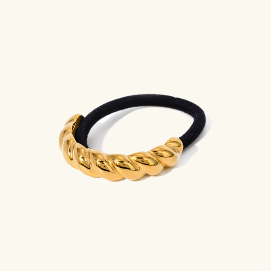 Twist Pony Cuff – Waterproof and Hypoallergenic Hair Accessory in 18k Gold Stainless Steel 0