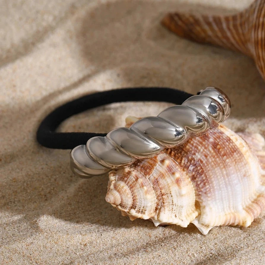 Twist Pony Cuff – Waterproof and Hypoallergenic Hair Accessory in 18k Gold Stainless Steel 7