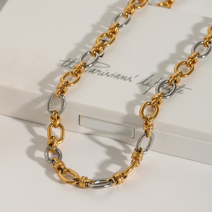 Two-Tone Gold Necklace for Everyday Wear – Waterproof and Hypoallergenic Jewelry 2