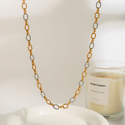 Two-Tone Gold Necklace for Everyday Wear – Waterproof and Hypoallergenic Jewelry 3