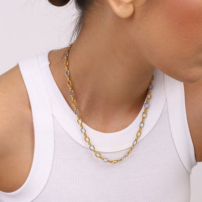 Two-Tone Gold Necklace for Everyday Wear – Waterproof and Hypoallergenic Jewelry 4