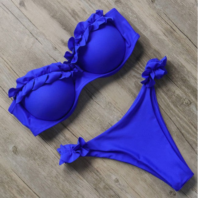 Tina Women's Strapless Ruffled Swimsuit | Stretchable and Breathable Swimwear - Image 4