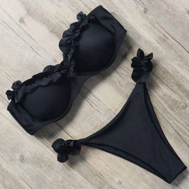 Tina Women's Strapless Ruffled Swimsuit | Stretchable and Breathable Swimwear - Image 5
