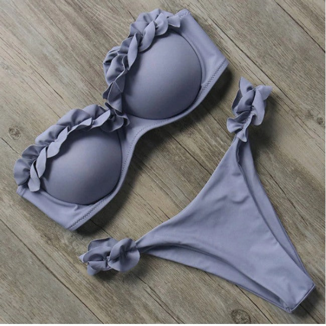 Tina Women's Strapless Ruffled Swimsuit | Stretchable and Breathable Swimwear - Image 6