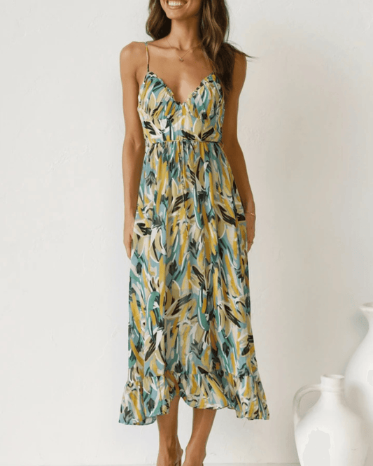 Women's Midi Dress Floral Print Lightweight Polyester 2