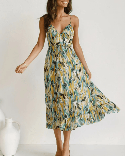 Women's Midi Dress Floral Print Lightweight Polyester 3