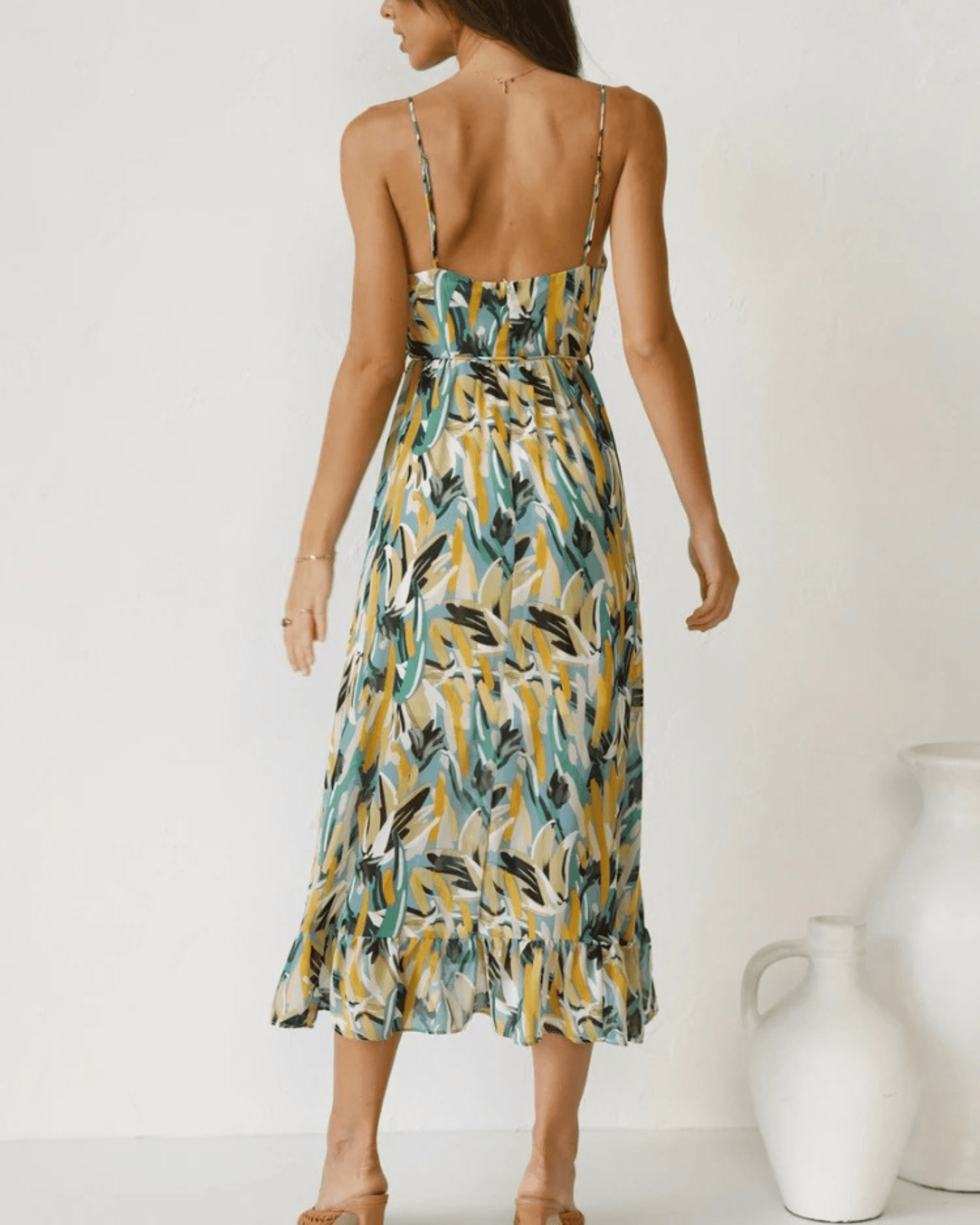 Women's Midi Dress Floral Print Lightweight Polyester 4