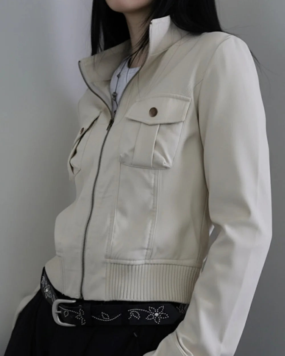 Ulysses Women's Jacket | Slim Fit, Stand Collar, Zipper Detail 3