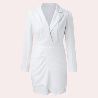 Women's Blazer Dress Black Tailored Fabric - 4