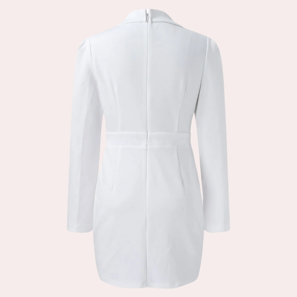 Women's Blazer Dress Black Tailored Fabric - 5