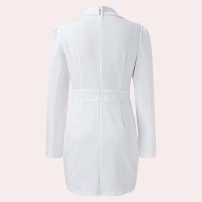 Women's Blazer Dress Black Tailored Fabric - 5