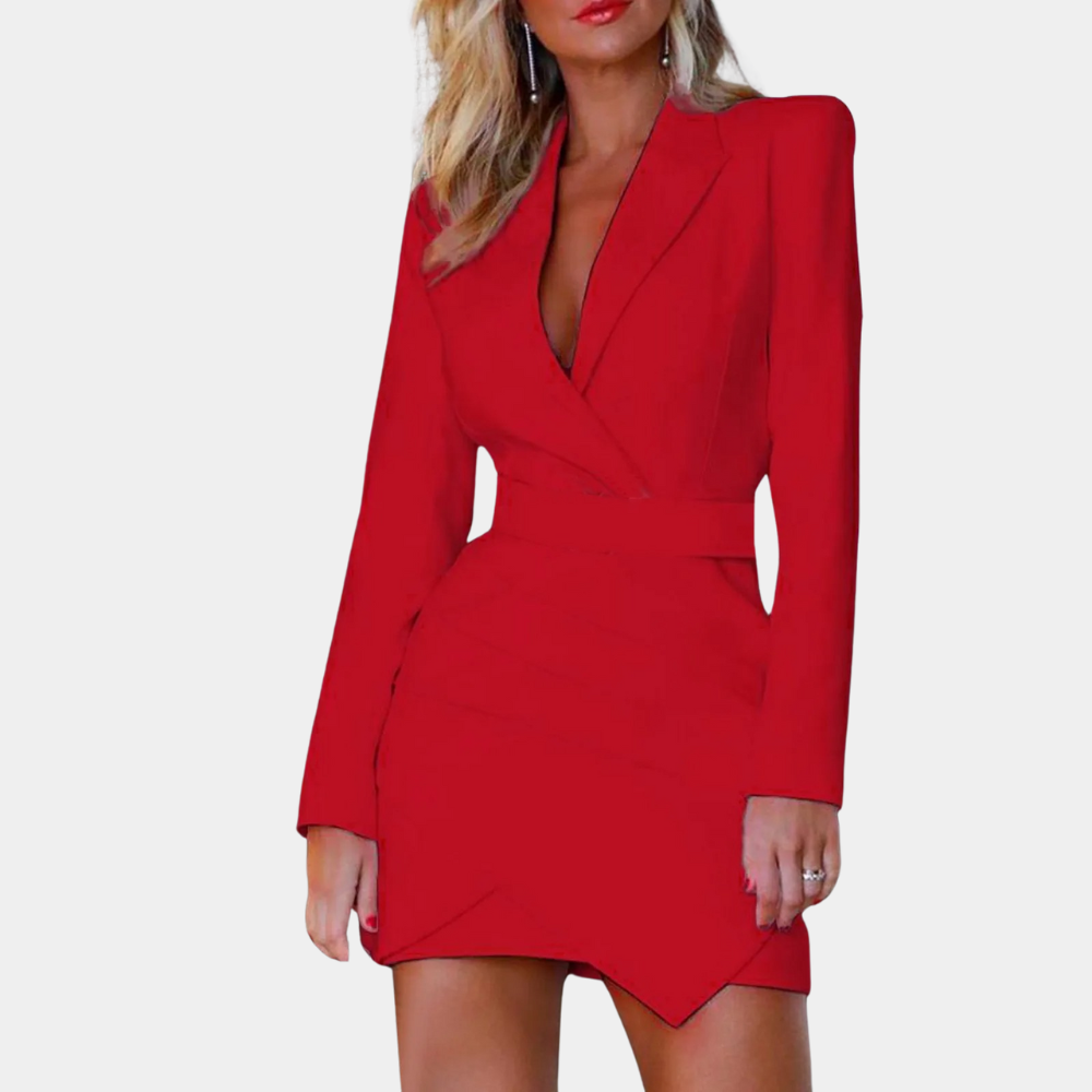 Women's Blazer Dress Black Tailored Fabric - 7