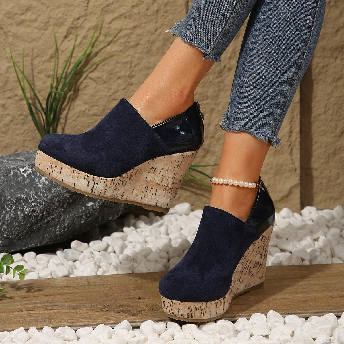 Women's Closed-Toe Wedge Slip-On Shoes in available colours – product view 3 | Hensley London