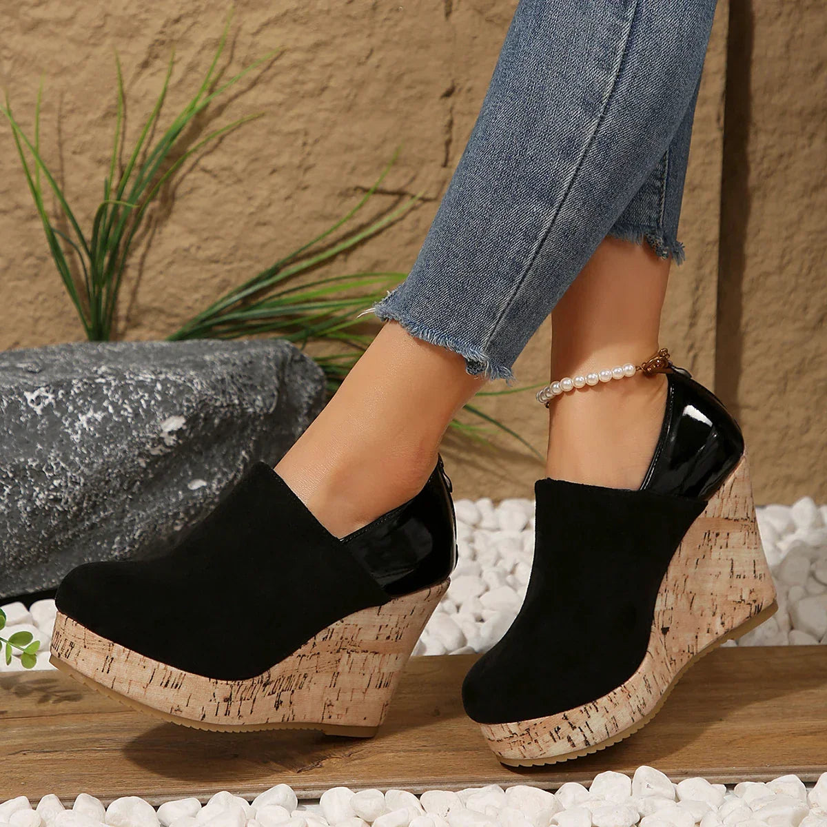Women's Closed-Toe Wedge Slip-On Shoes in available colours – product view 4 | Hensley London