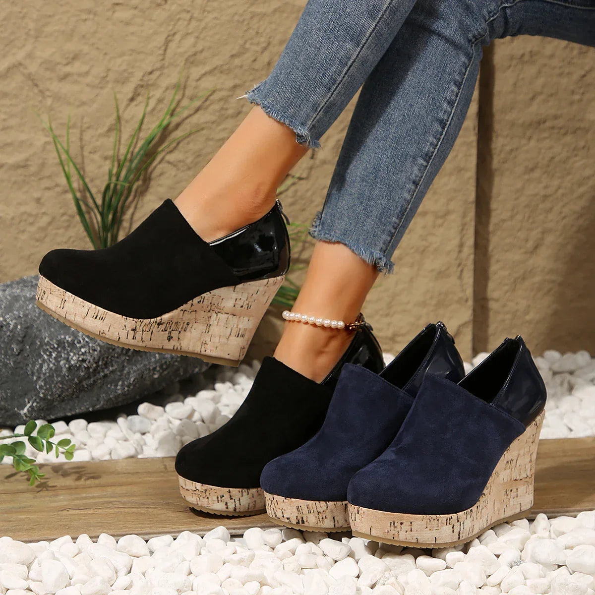 Women's Closed-Toe Wedge Slip-On Shoes in available colours – product view 6 | Hensley London