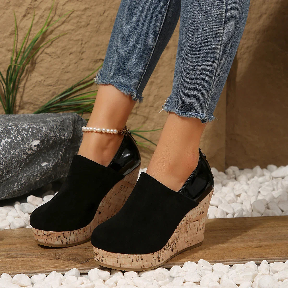 Women's Closed-Toe Wedge Slip-On Shoes in available colours – product view 7 | Hensley London