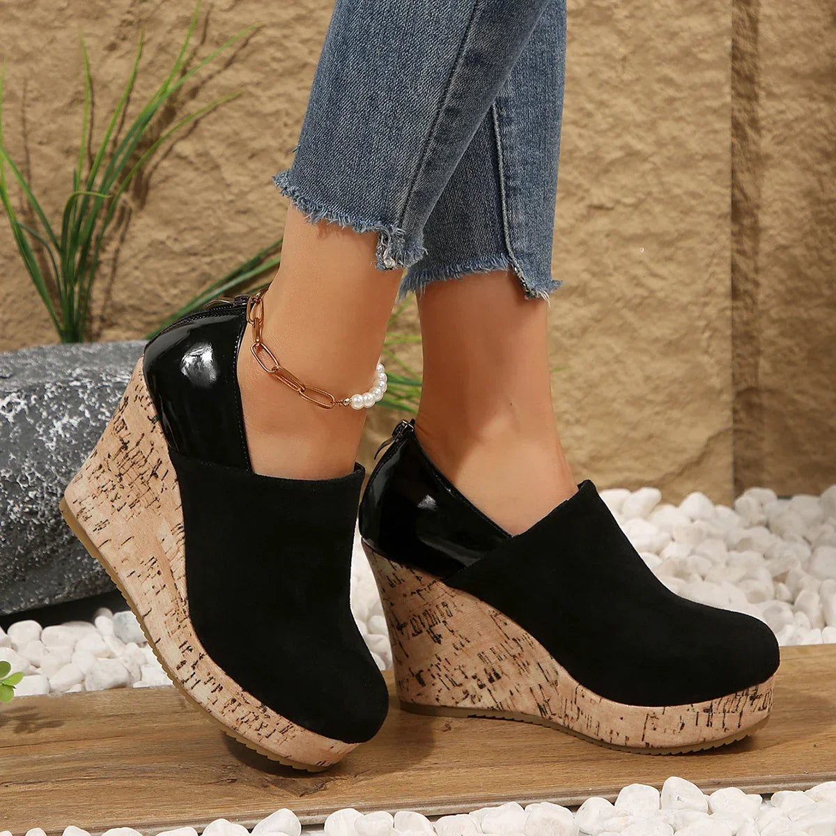 Women's Closed-Toe Wedge Slip-On Shoes in available colours – product view 9 | Hensley London