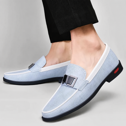 Men's Genuine Italian Leather Slip-On Loafers – product view | Hensley London