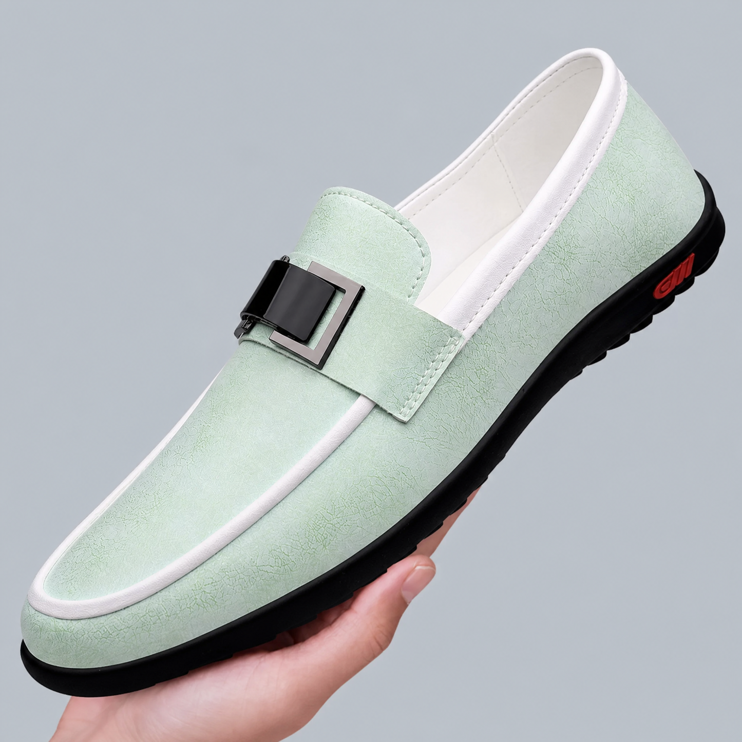 Men's Genuine Italian Leather Slip-On Loafers – product view | Hensley London