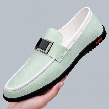 Men's Genuine Italian Leather Slip-On Loafers – product view | Hensley London