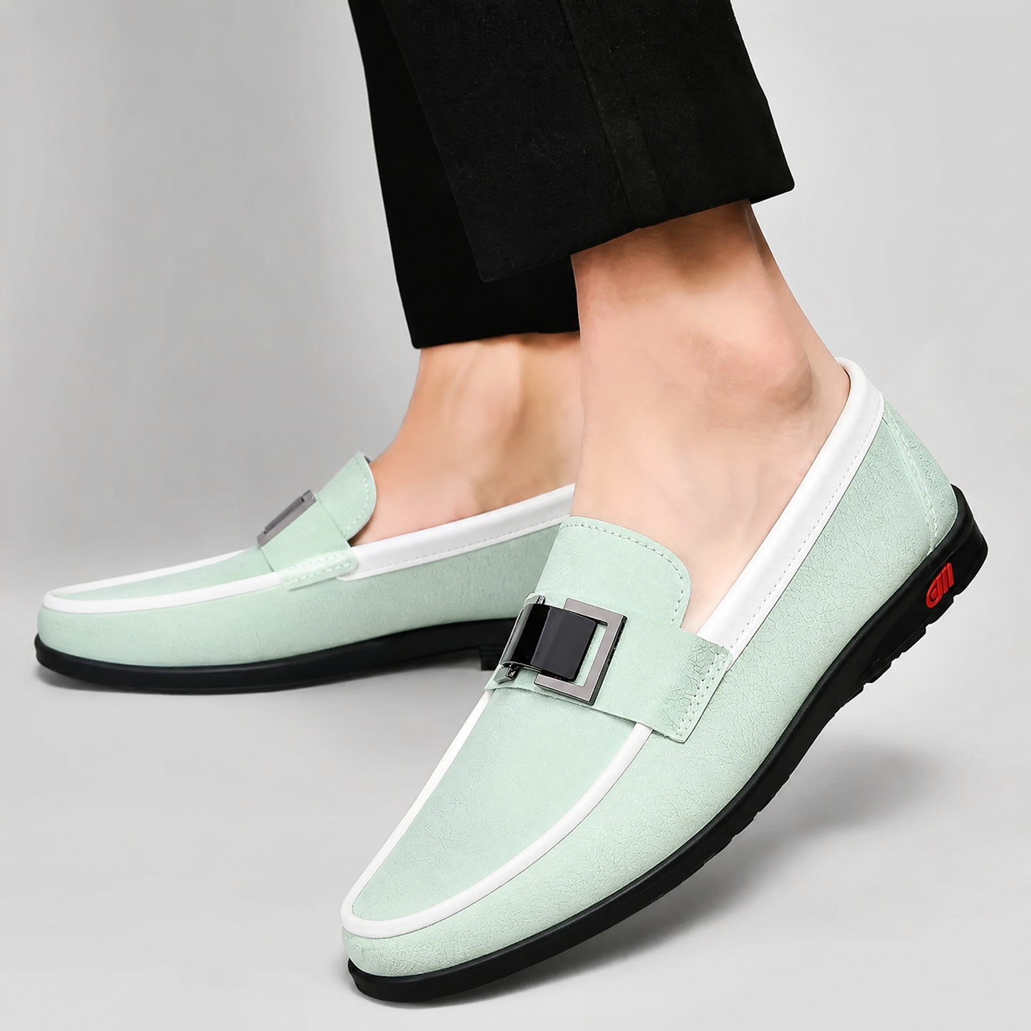 Men's Genuine Italian Leather Slip-On Loafers – product view | Hensley London