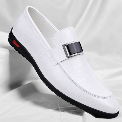 Men's Genuine Italian Leather Slip-On Loafers – product view | Hensley London