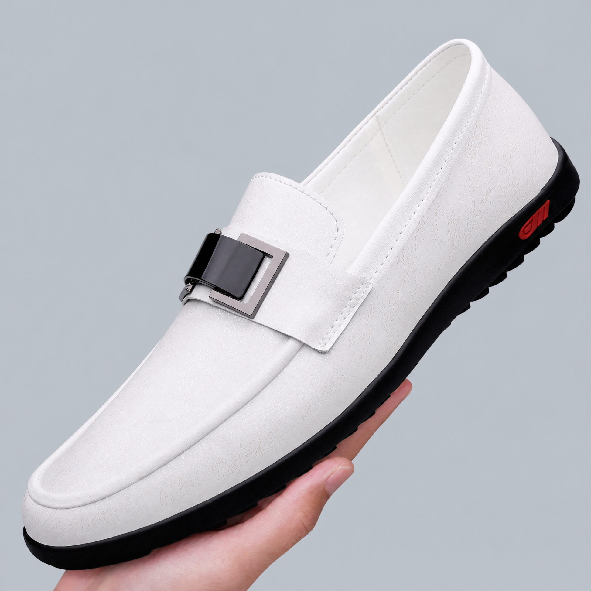 Men's Genuine Italian Leather Slip-On Loafers – product view | Hensley London