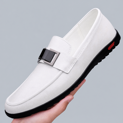 Men's Genuine Italian Leather Slip-On Loafers – product view | Hensley London