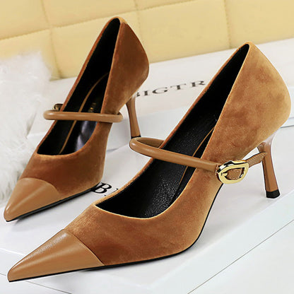 Women's Velvet Pointed-Toe Party Heels - product view | Hensley London