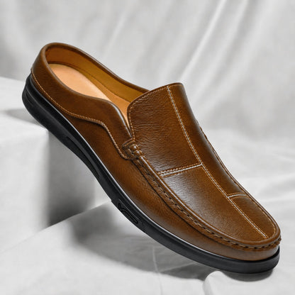 Men's Genuine Italian Leather Slip-On Mules – main product view | Hensley London