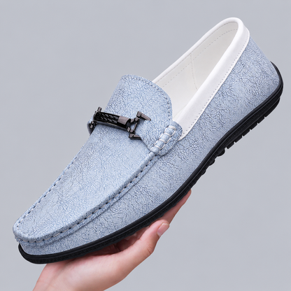 Men's Italian Leather Slip-On Loafers – product view | Hensley London