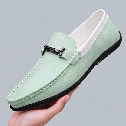Men's Italian Leather Slip-On Loafers – product view | Hensley London