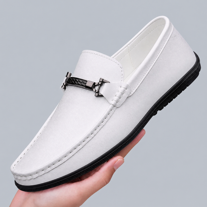 Men's Italian Leather Slip-On Loafers – product view | Hensley London