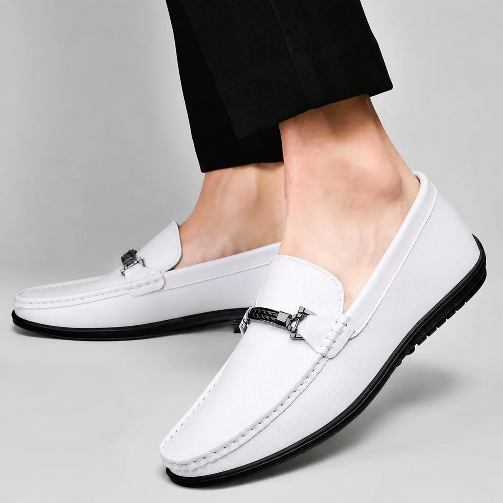 Men's Italian Leather Slip-On Loafers – product view | Hensley London