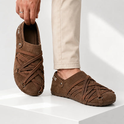 Men's Wrapped-Strap Slip-On Shoes – product view | Hensley London